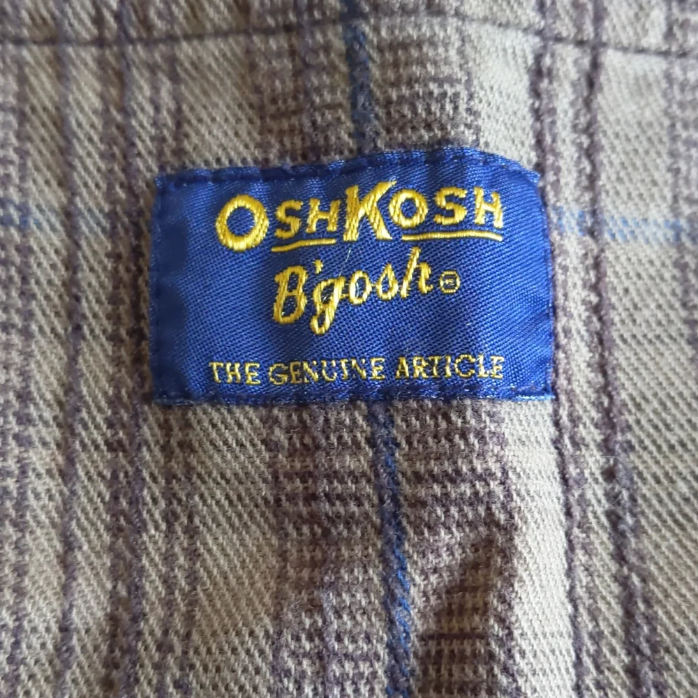 Oshkosh B’gosh Overalls 5 Front Pockets No Back pockets Kids Brown Stripes 18 mo